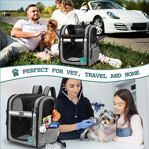 Mochila transportadora PetAmi para perros y gatos ventilada para viaje y senderismo 8