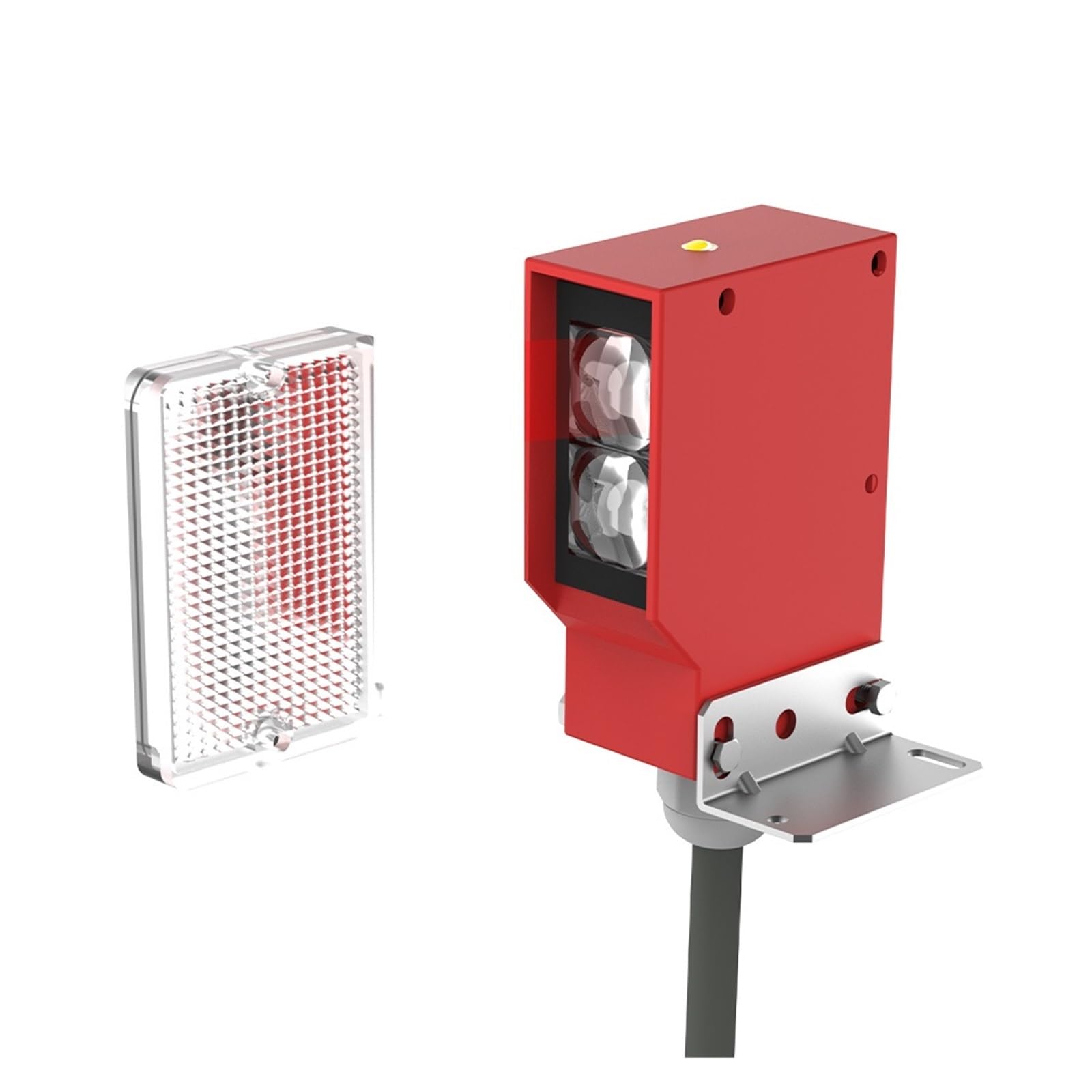 PXQCHAVLN Photoelectric Sensor Mirror Reflective Square photoelectric Infrared Switch IP67 Waterproof 24-220V AC DC 10m Distance(5wire Ac Dc 24-240v)