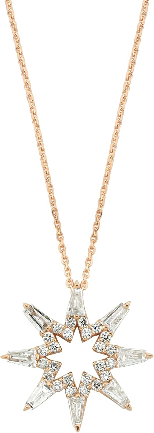 Bee Goddess Venus Star 14k Rose Gold Necklace, KL28426