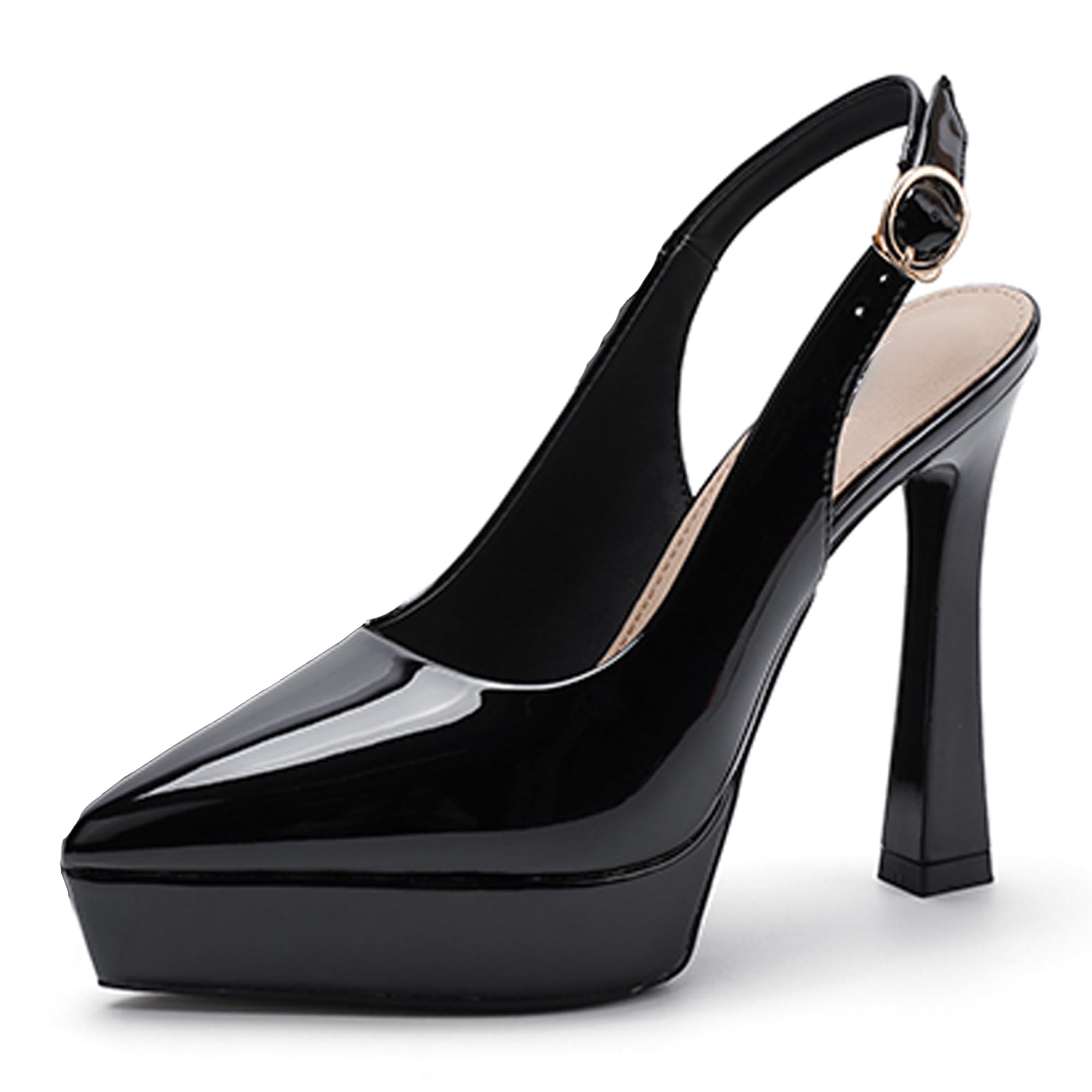 Sandales pour Femmes, Escarpins à Bride arrière à Bout fermé, Talons Aiguilles de 12 cm, Pompes d'été pour la Vie Quotidienne, fête