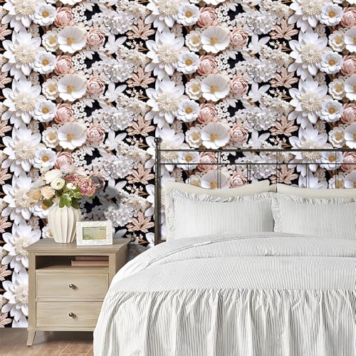 Vinilo adhesivo pared techo flores para renovar muebles antiguos sin usar pegamento 6