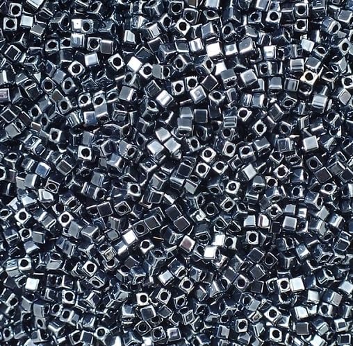 5 g Miyuki Square Beads, Size Square 1.8 mm, Gunmetal (# 451), Japan, Glass โ image 1