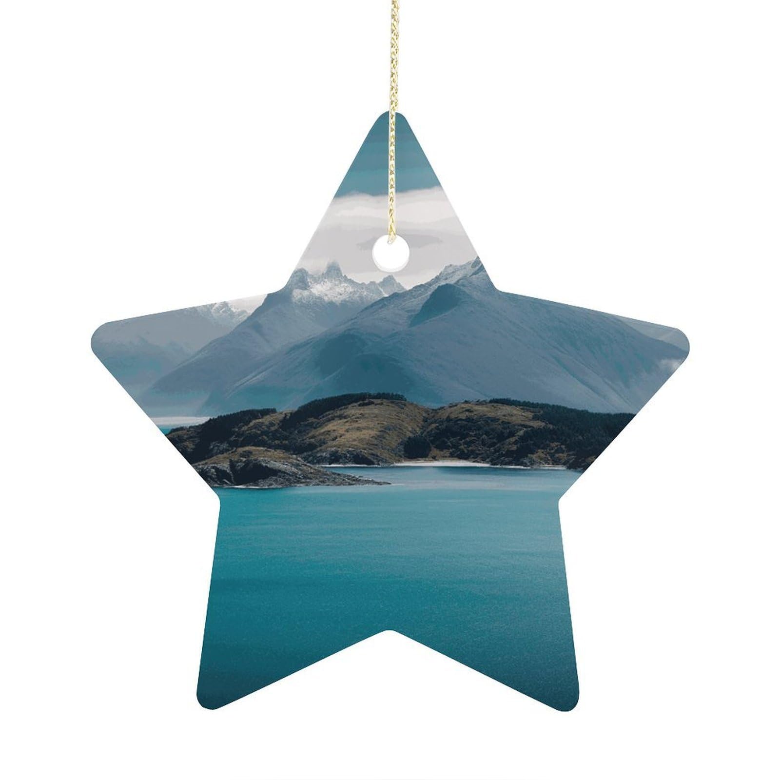Fodpand Women's Style Islands And Mountain Ornament With String, Keepsake Hanging Decorations,Ceramic Ornaments For Men Indoor Home Holiday Party Gifts