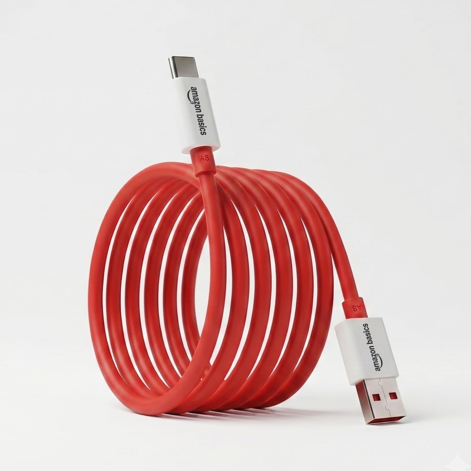 amazon basics 80W USB-A to USB-C Fast Charging Cable, 1M Length, Up to 480 Mbps Data Transfer Speed, Built-in Emark Smart Chip, Compatible with Oneplus and other devices (Red)-picture-15