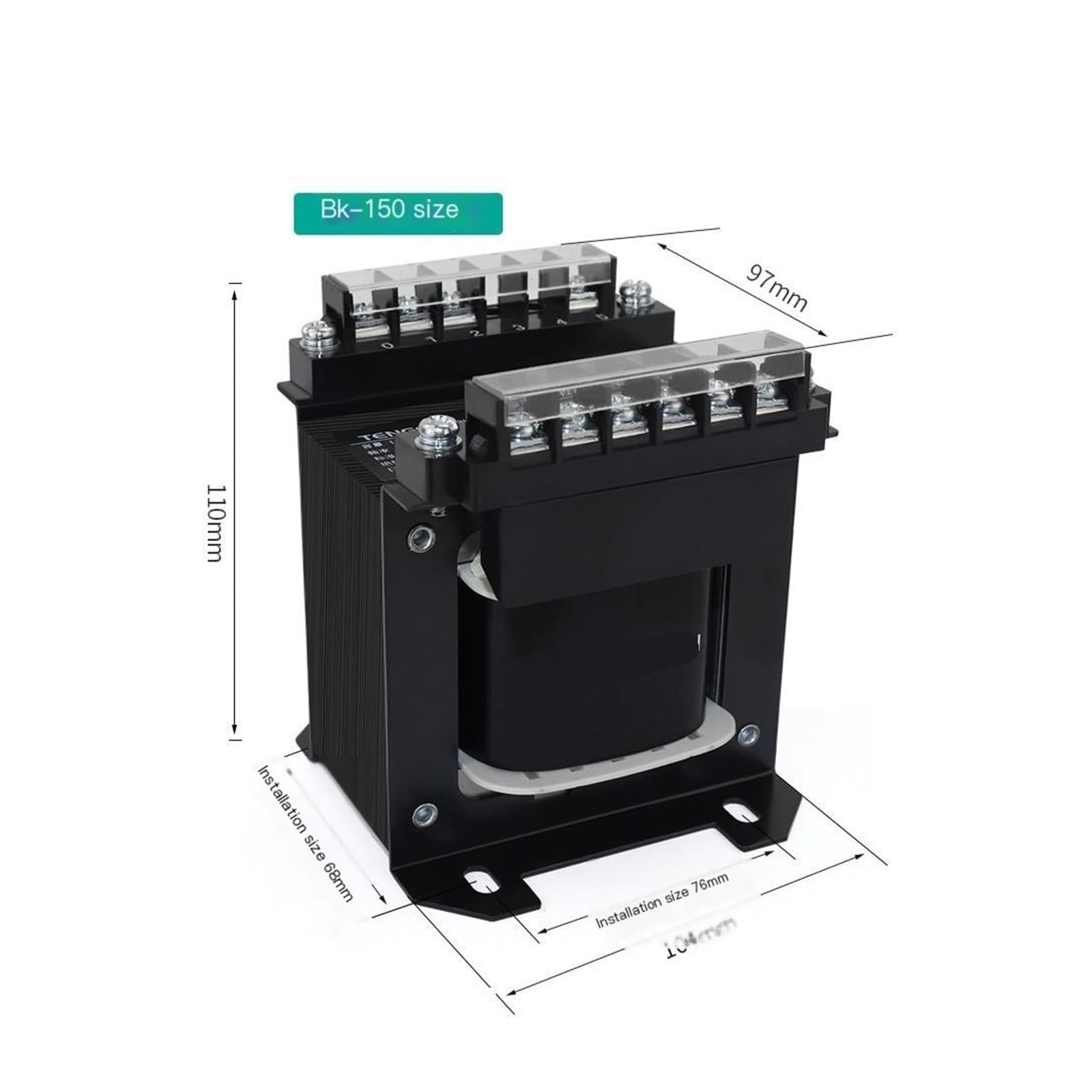 Transformador de control BK-150VA, 380V Entrada 220V 36V 24V Salida Transformador de aislamiento monofásico Bobinado de cobre(36V)