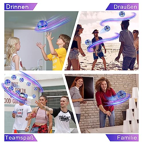 ASORT Hover Fliegender Ball, Magic Spinner Ball RGB Licht Hoverball Mini Drohne Für Kinder Spielzeug, Flying Orb Hoverball Nova Geschenke Für Jungen Mädchen Indoor Outdoor Pro (Blau)
