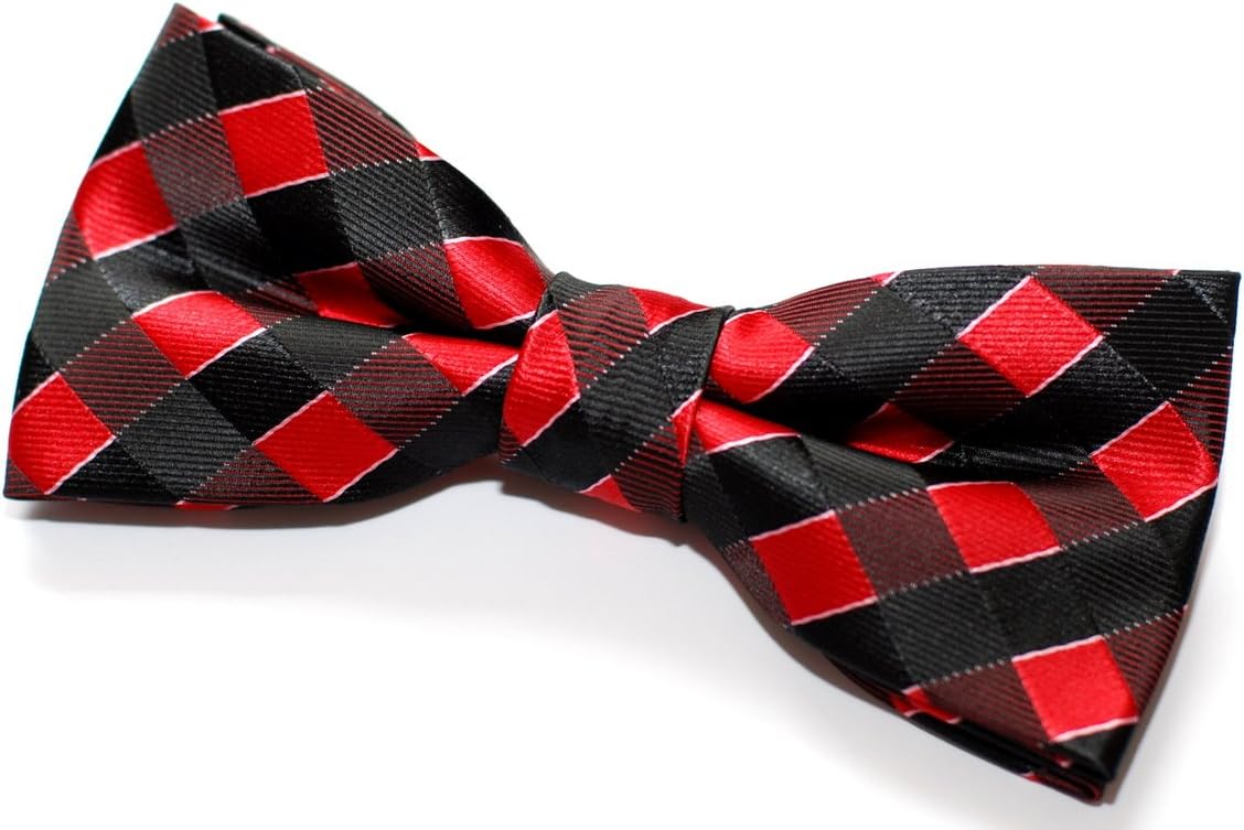 Retreez Classic Check Woven Microfiber Pre-tied Bow Tie (4.5")