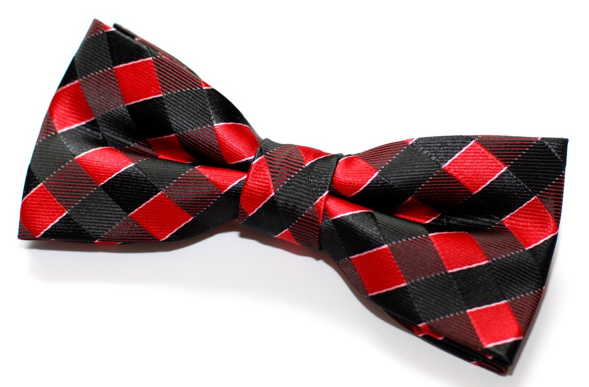 Retreez Classic Check Woven Microfiber Pre-tied Bow Tie (4.5")