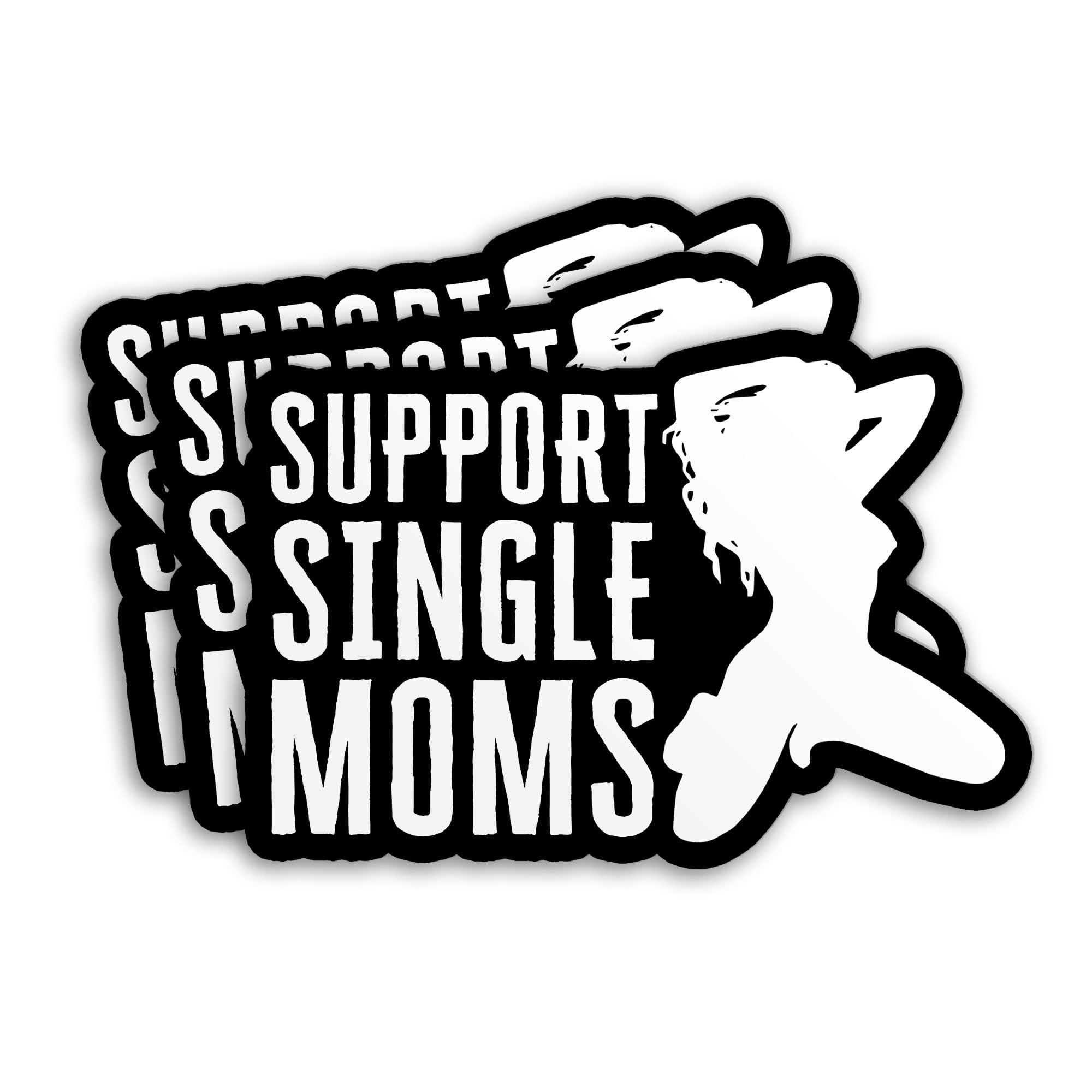 (3Pcs) Support Single Moms Stickers Funny Hard Hat Sticker Motorcycle Welding 2" Waterproof Die-Cut Vinyl Sticker for Hard Hat Helmet Mechanic Toolbox Laborer Construction Trucker Gifts 2 Inches