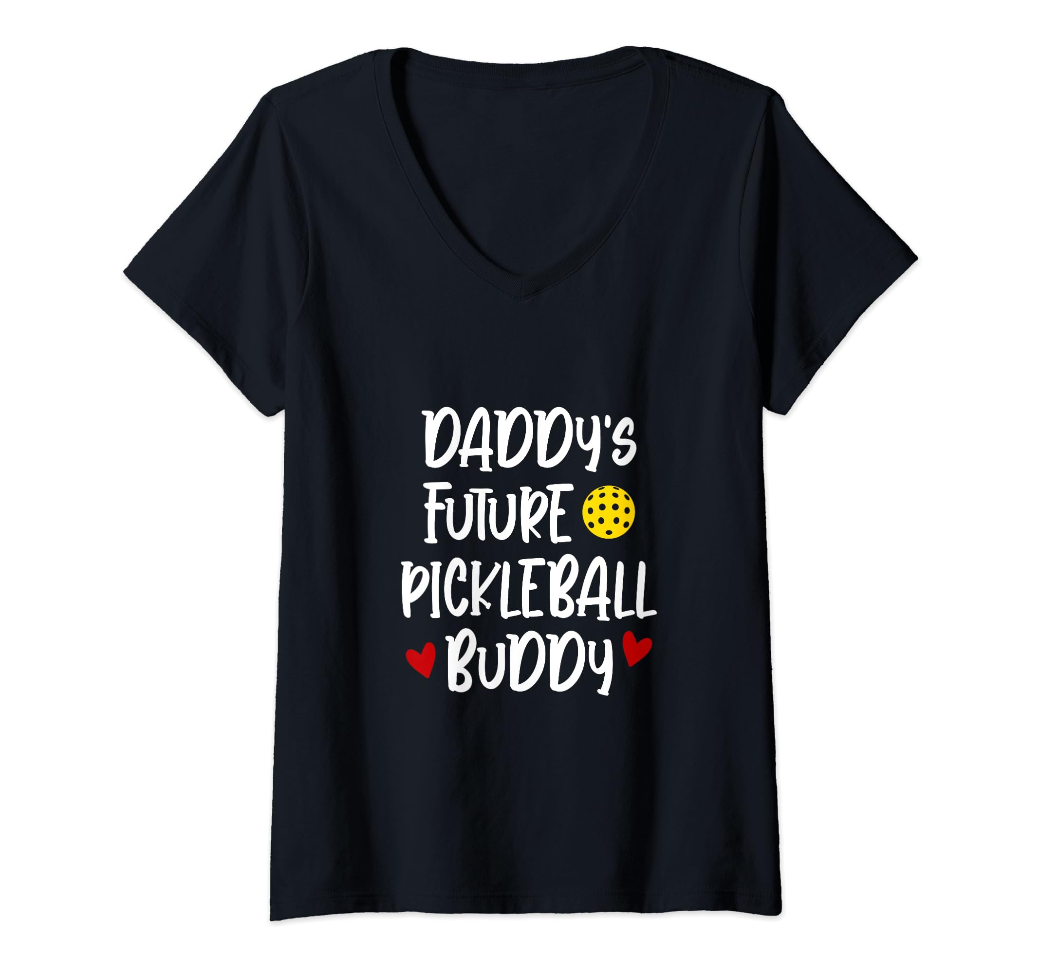 Womens Daddy's Future Pickleball Buddy Pickleball Dink Funny Sports V-Neck T-Shirt