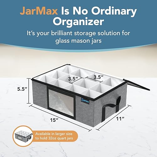 Miniatura 7 de Organizador de tarros Mason de 16 onzas, organizador de tarros de conserva, bolsa de almacenamiento resistente para tarros de conservas, capacidad