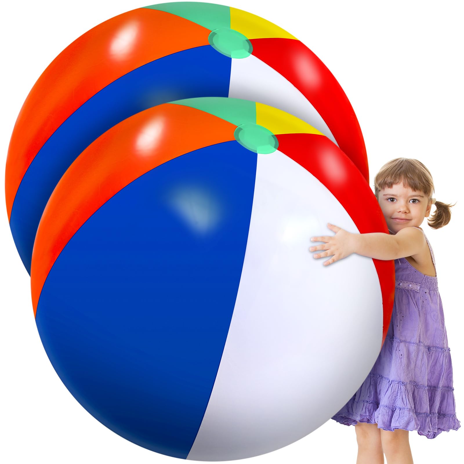 27 Inch Rainbow Beach Balls Giant Inflatable Beach Ball Large