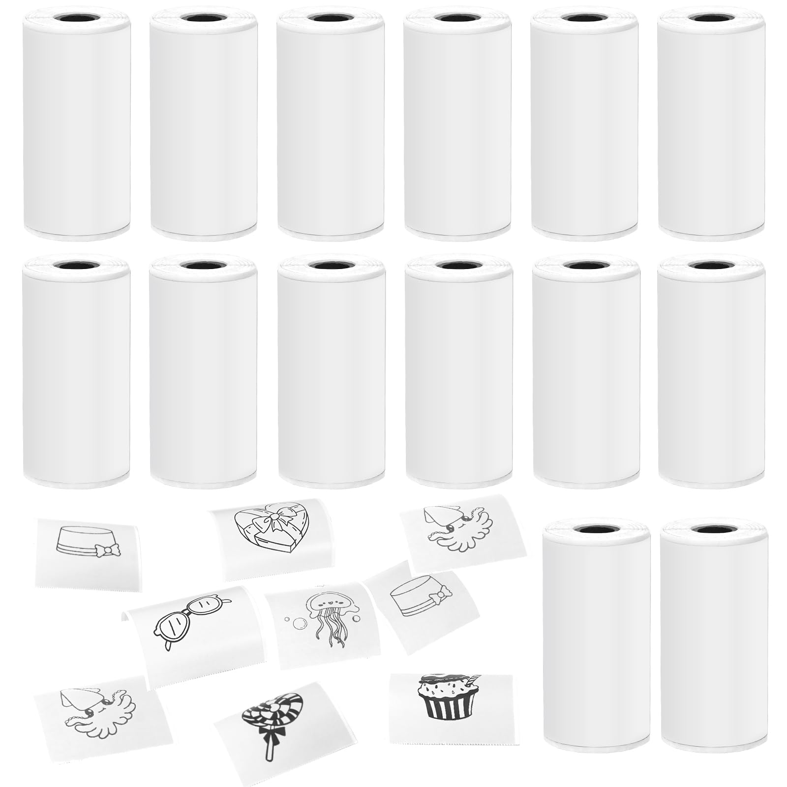 14 Rolls 53mmx28mm Thermal Printer Paper, Mini Colorful Self-adhesive Label Printer Paper Compatible With Phomemo Memoking Mini Printer, Study Notes, Journal Photos