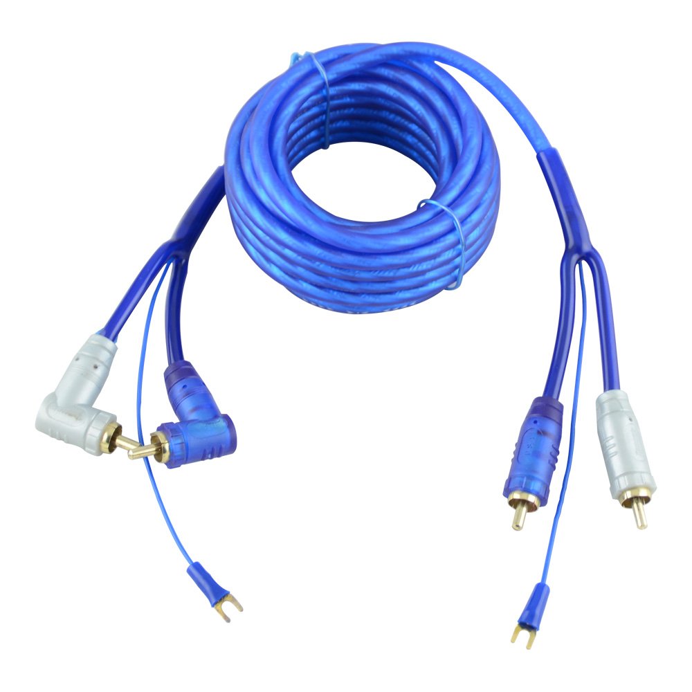 225FWY Triple Shield RCA Interconnect Cables with Drain Wire Car Amp 3 FT.