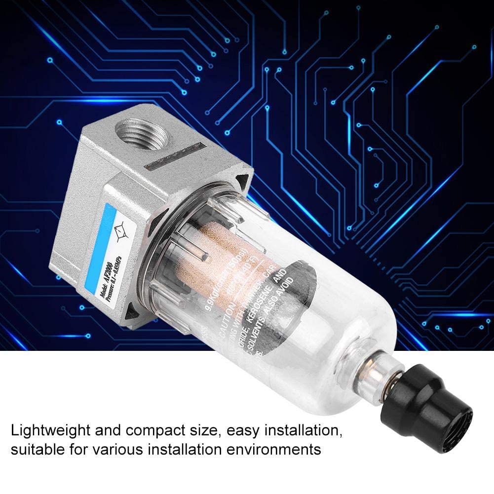 FTVOGUE AF2000-02 Filtro Aria Per Compressore – G1/4, Separatore Acqua/Olio, Con Scarico Automatico