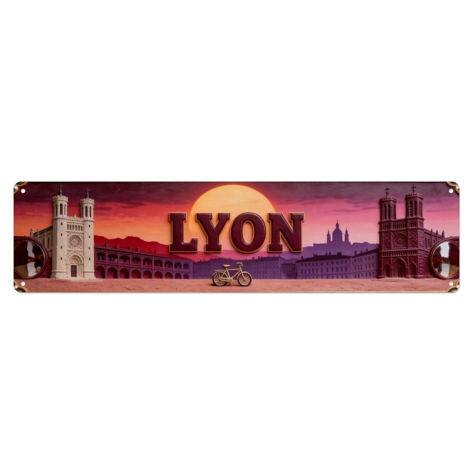 France Lyon Vintage Metal Tin Sign