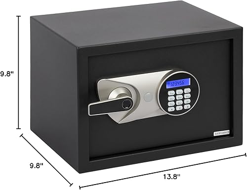Miniatura 9 de BlackSmith Home Biometric Safe 1.0 Cub - Caja de reconocimiento de huellas dactilares con llaves, bloqueo de teclado, pantalla LCD, sistema de