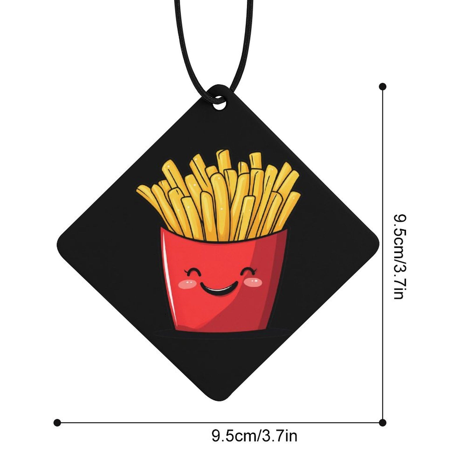 French Fries Cute Car Air Freshener Hanging Aromatherapy Tablets for Car Accessories Rhombus