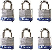 Vista 1 de Master Lock Candado de acero laminado 7KA, con llave igual P493 (paquete de 6)