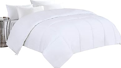 Marina Decoration Comforter Fluffy Ultra Soft Goose Down Alternative Quilted Breathable All Season Luxury White Duvet Insert with Corner Tabs, 66 by 86 Inches Twin/Single Size