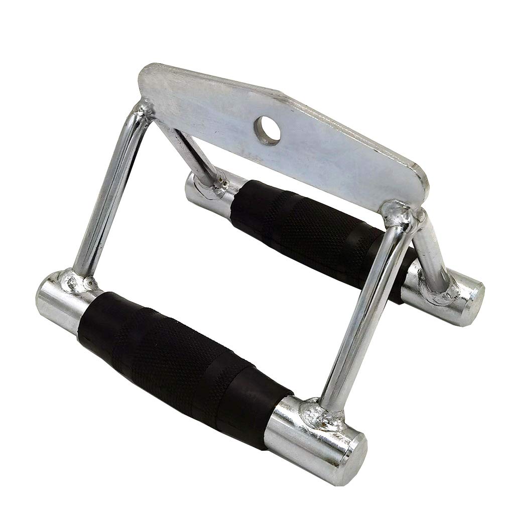 E2shop LAT Pull Down Bar Strength Training Deluxe Double D Handle Tricep V Shaped Press Down Bar