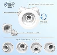 Vista 7 de Carver Tubs - AR6036 - Bañera de hidromasaje de acrílico moderna para dos personas, con calefacción 12 Jet - con reposabrazos - Bañera rectangular