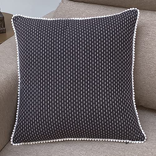 Image of mosey Cushion Covers 12 inch x 12 inch | Set of 2 | 100% Cotton Theme Cushion Covers Cushion Covers 12x12 Grey