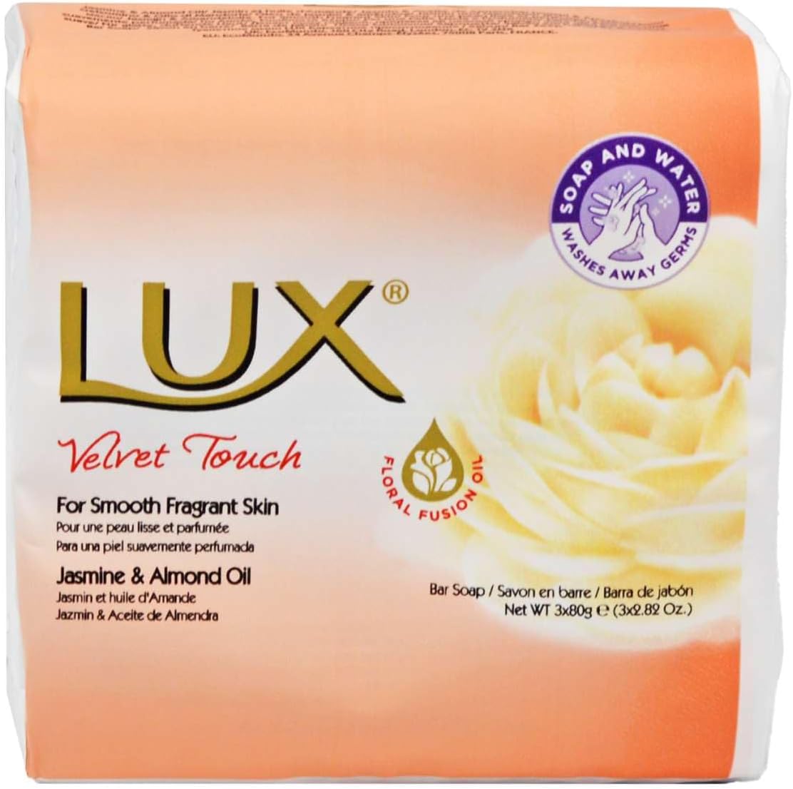Lux Velvet Toch - Jasmone & Almond Oil Soap x 3 Bars