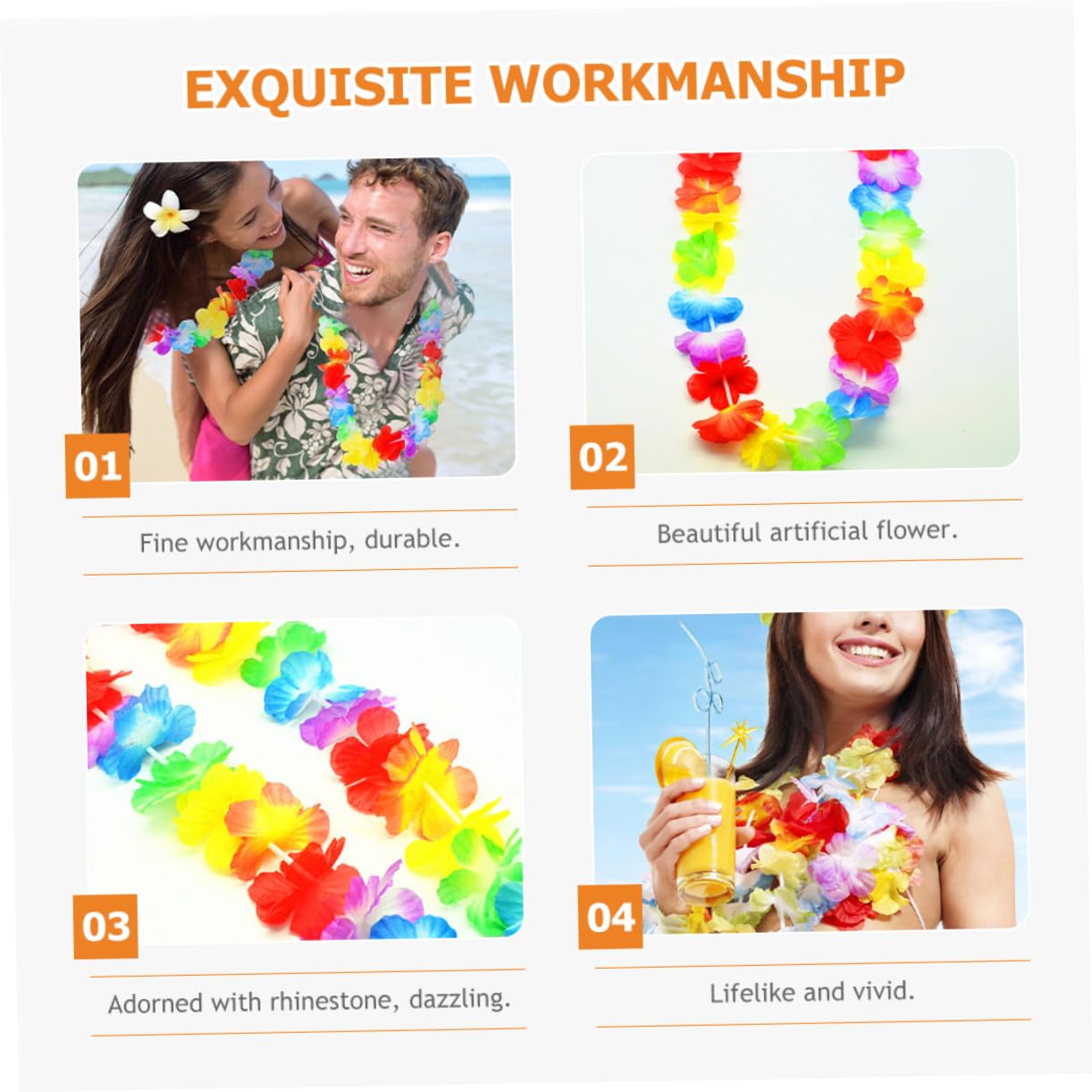 50stücke Hawaiianische Blumenketten Girlanden Für Strandparty Dekoration Tropical Luau Party Vorräte Für Sommerfeste Und Hochzeiten