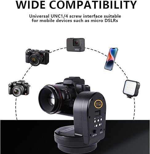 Miniatura 3 de ZTIANFOTO YT-1200 Cabezal panorámico giratorio motorizado automático con control remoto de 328 pies Control remoto de distancia Pan Tilt Video