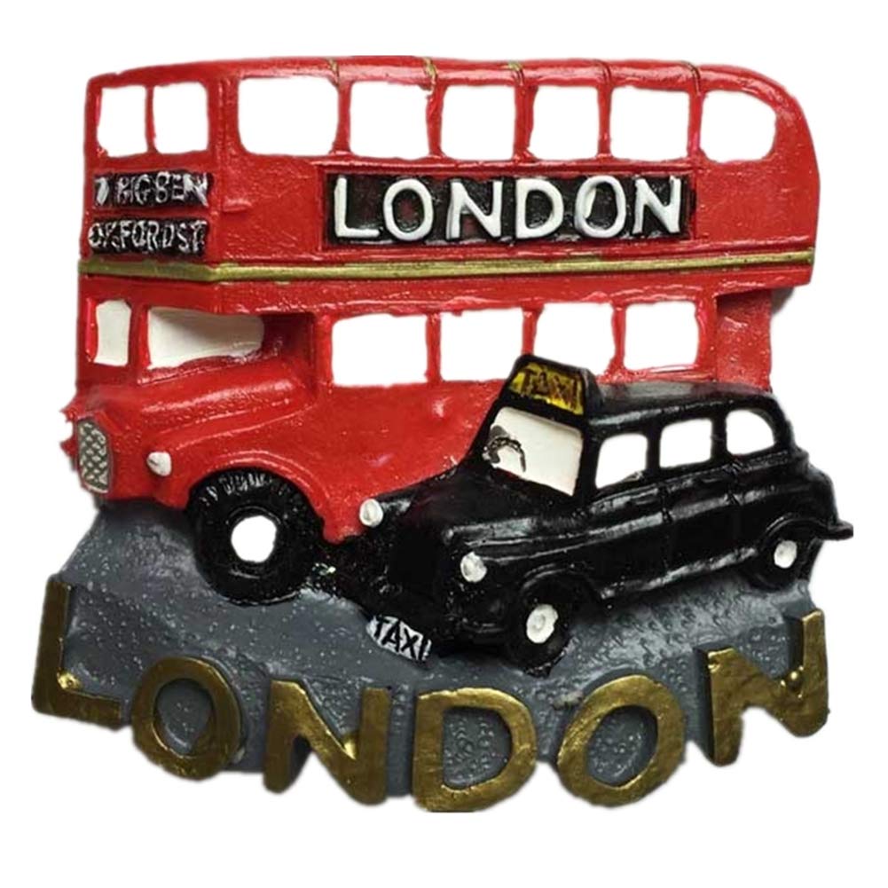 Imán Nevera Autobús Rojo De Londres 3D - Souvenir Hecho A Mano - Colección De Viajes - Tamaño ~5-8 Cm