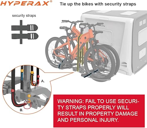 Miniatura 2 de HYPERAX Volt 2 - E - Plataforma de enganche para bicicleta, estilo 2, portabicicletas para automóvil, SUV, camiones, sedán, bastidor inclinable para