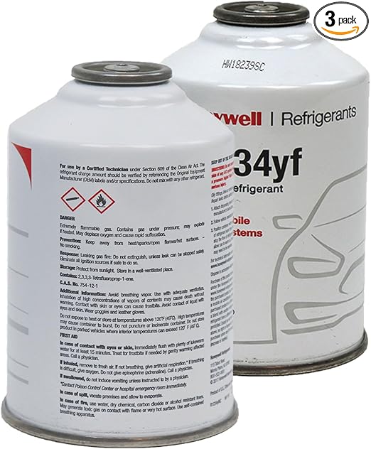 ZeroR® Genuine R1234YF in 8oz SSV Cans | Cans with Zeror Service Label (2 Cans)