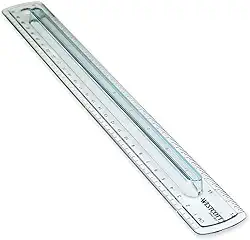 Westcott Régua de aderência de dedo, plástico fumê, polegadas e métrica, 30,5 cm (00402)