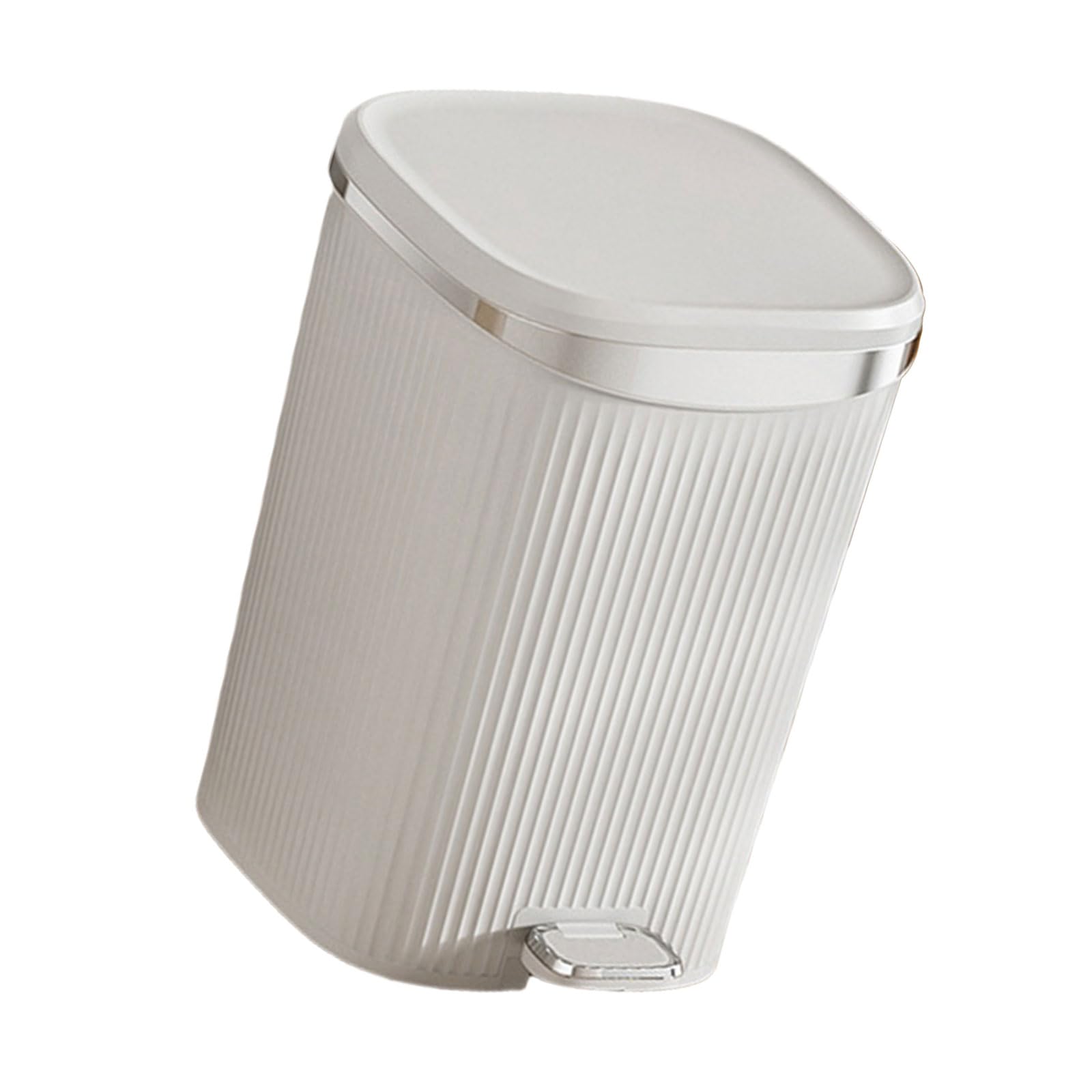 Jazuaiao Pedal Operated Waste Basket, Step Trash Can for Household Workplace, Durability Dustbin Sealed Lid Designs HandsFree Garbage Bin