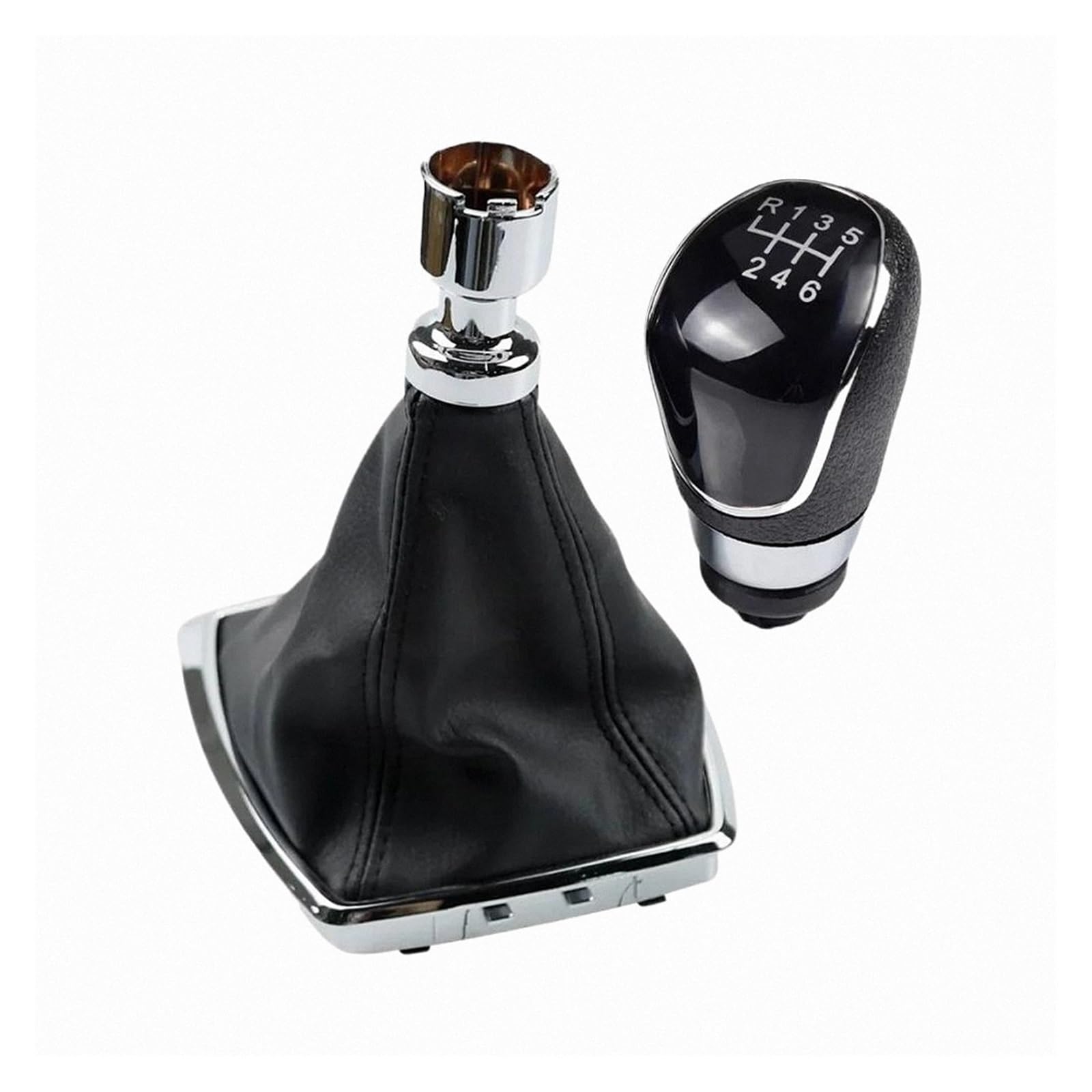 MKGKACVCPT Knob with Boot Gear Shifter Knob Manual for Kuga I 08-12/C-Max 07-10 5-Speed / 6-Speed Black/Purple Stylish Gear Shift OE 8V4R-7P002-KB Gb64637aa 1639784 8F4p2k 1PC/2PCS(R6 Black Long Set)