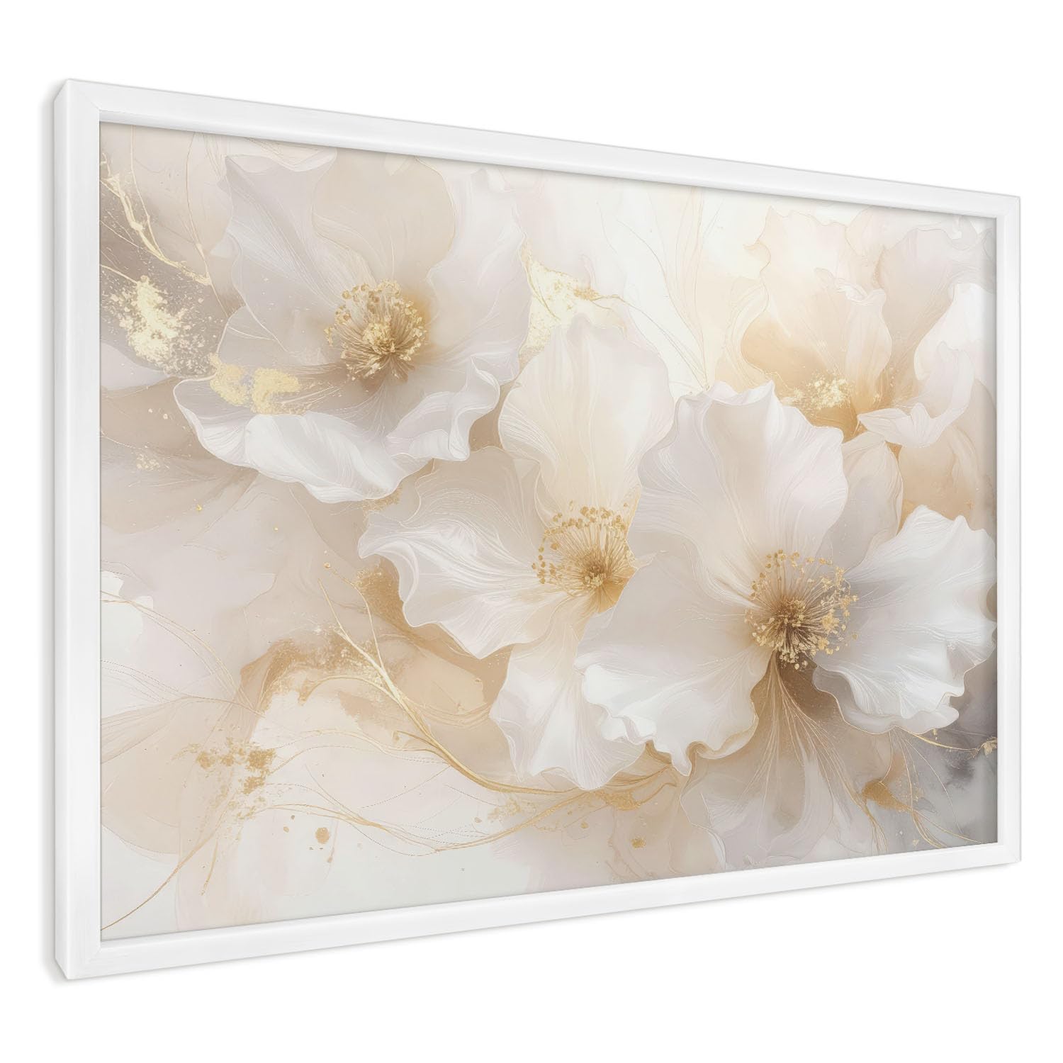 Panel Magnético 60x40 cm | Marco Blanco | Flores En Tonos Pastel | Montaje Fácil | Pizarra de Pared | Para Restaurante y Bar | Expositor para Menú, Ofertas del Día