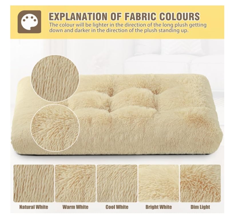 Coussin chien lavable et antidérapant beige 90x60 - 4