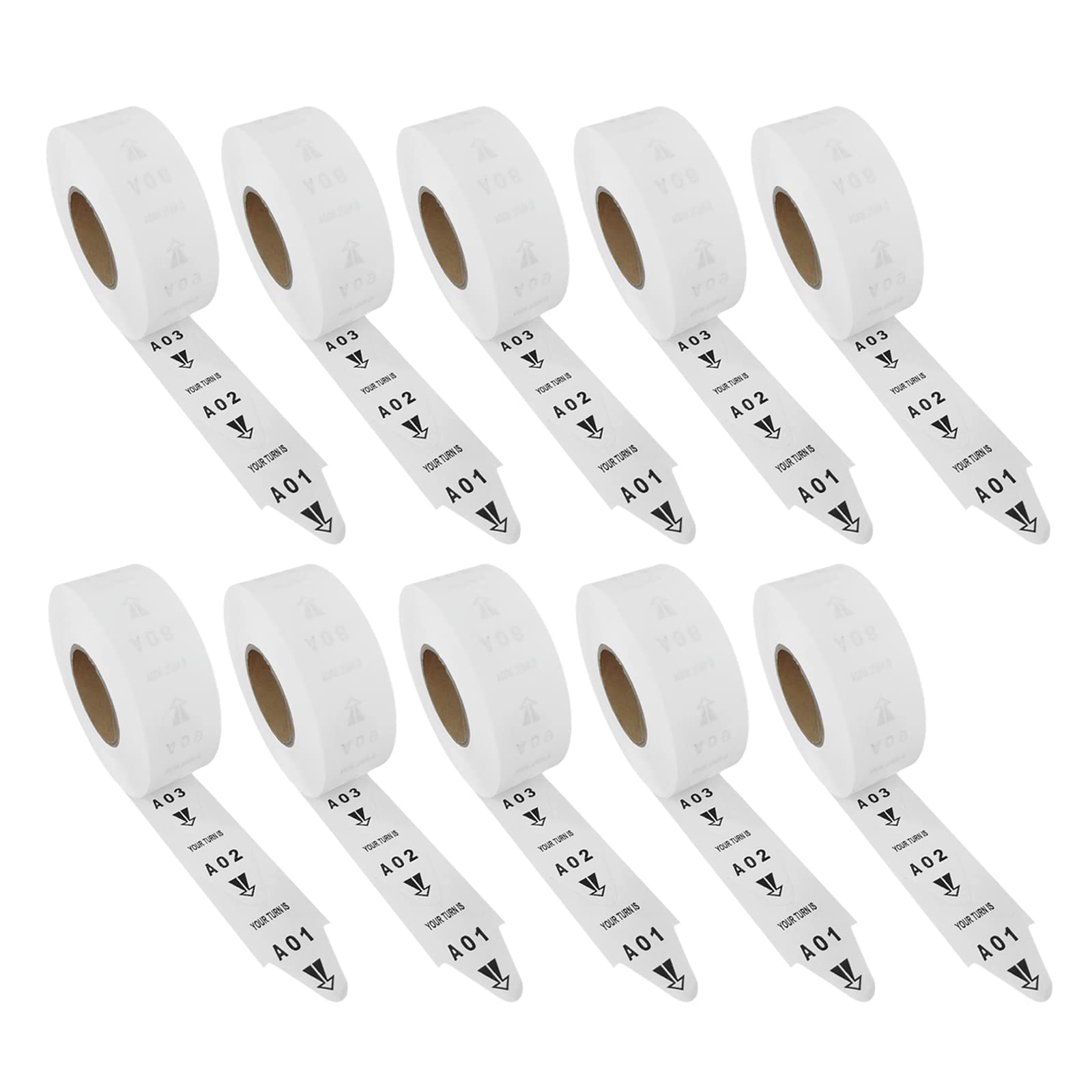 Dispensador de boletos D80 con rollo de 10 rollos de 2 dígitos Turn-O-Matic blancos 8