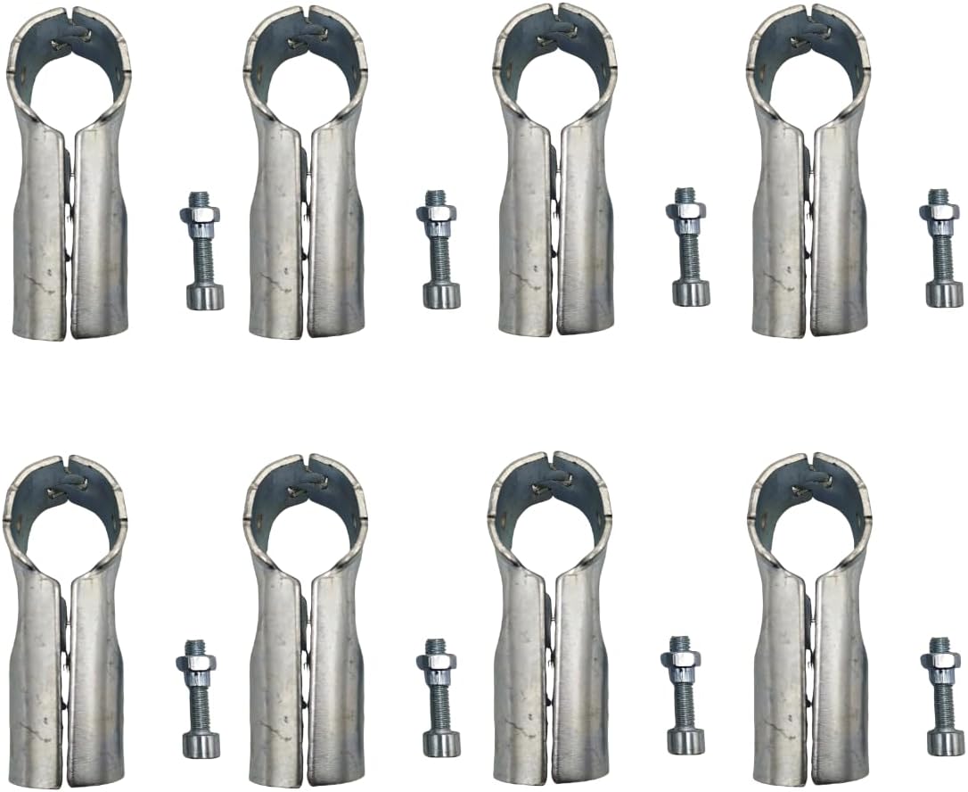 Tクランプパイプコネクタ、金属クランプ継手、外径25.4mm、ステンレススチールエンドレールクランプ、チェーンリンクフェンス、ボルト