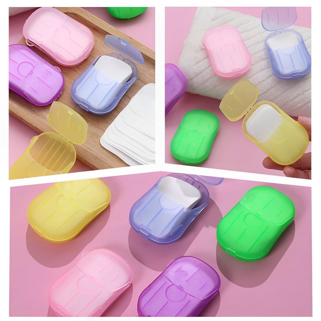 Sapone in Fogli da Viaggio 300 Fogli di Sapone Portatili Mini Sapone Fogli Foglie di Sapone di Carta Usa e Getta per Viaggi, Attività All'aperto e Campeggio (6 Scatole