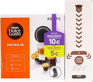 Krups Nescafé Dolce Gusto Piccolo XS KP1A3BCAS Kapselkaffeemaschine, 15 bar, 0,8 l Kapazität, 40 s heiß, Eco-Modus, Schwarz