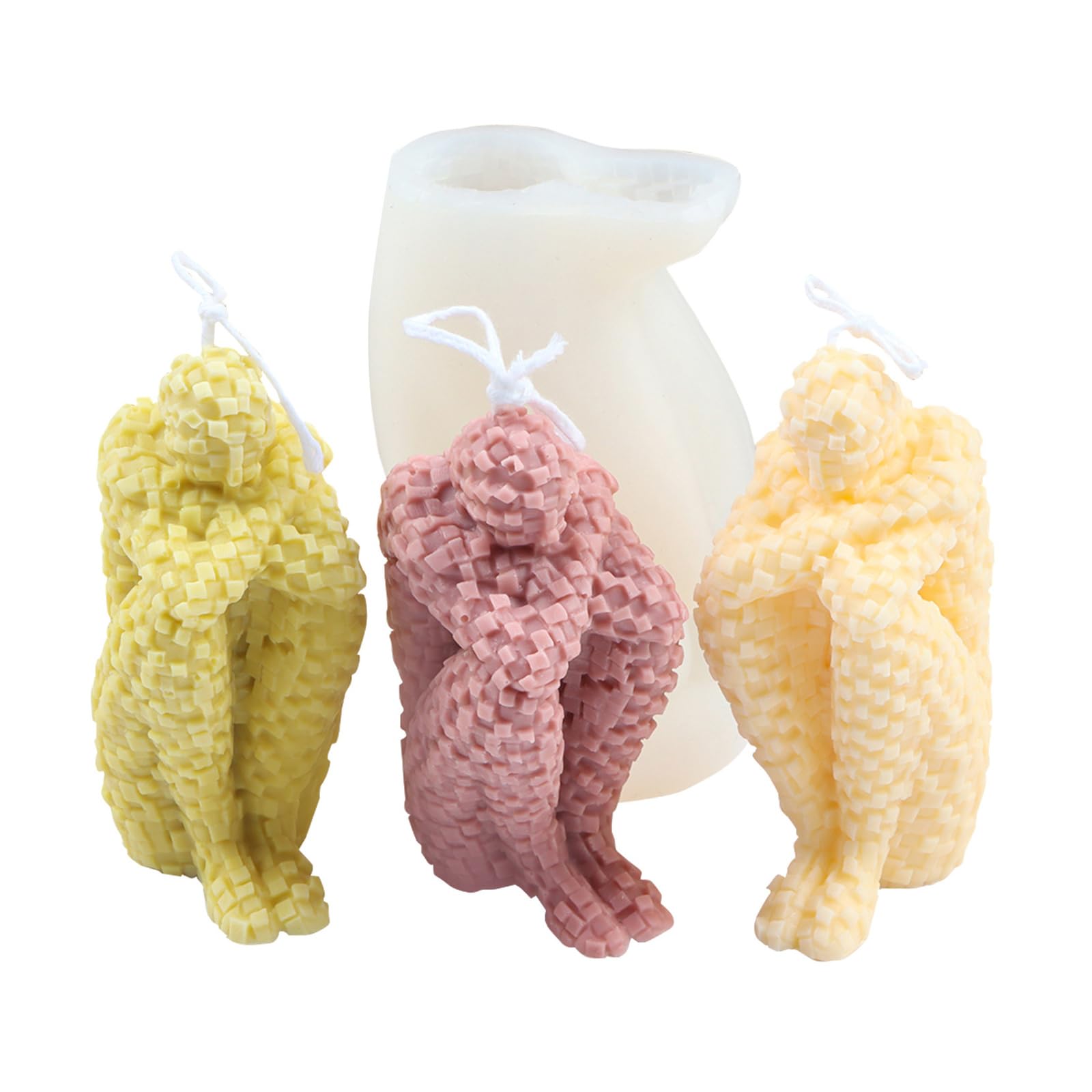 JS MOLD Candle Mould Silicone, Modern Thinker Plaster Ornament Silicone Mould, Body Candle Mould, Silicone Art Candle Moulds for Casting for Handmade Scented Candle Home Decoration Ornaments