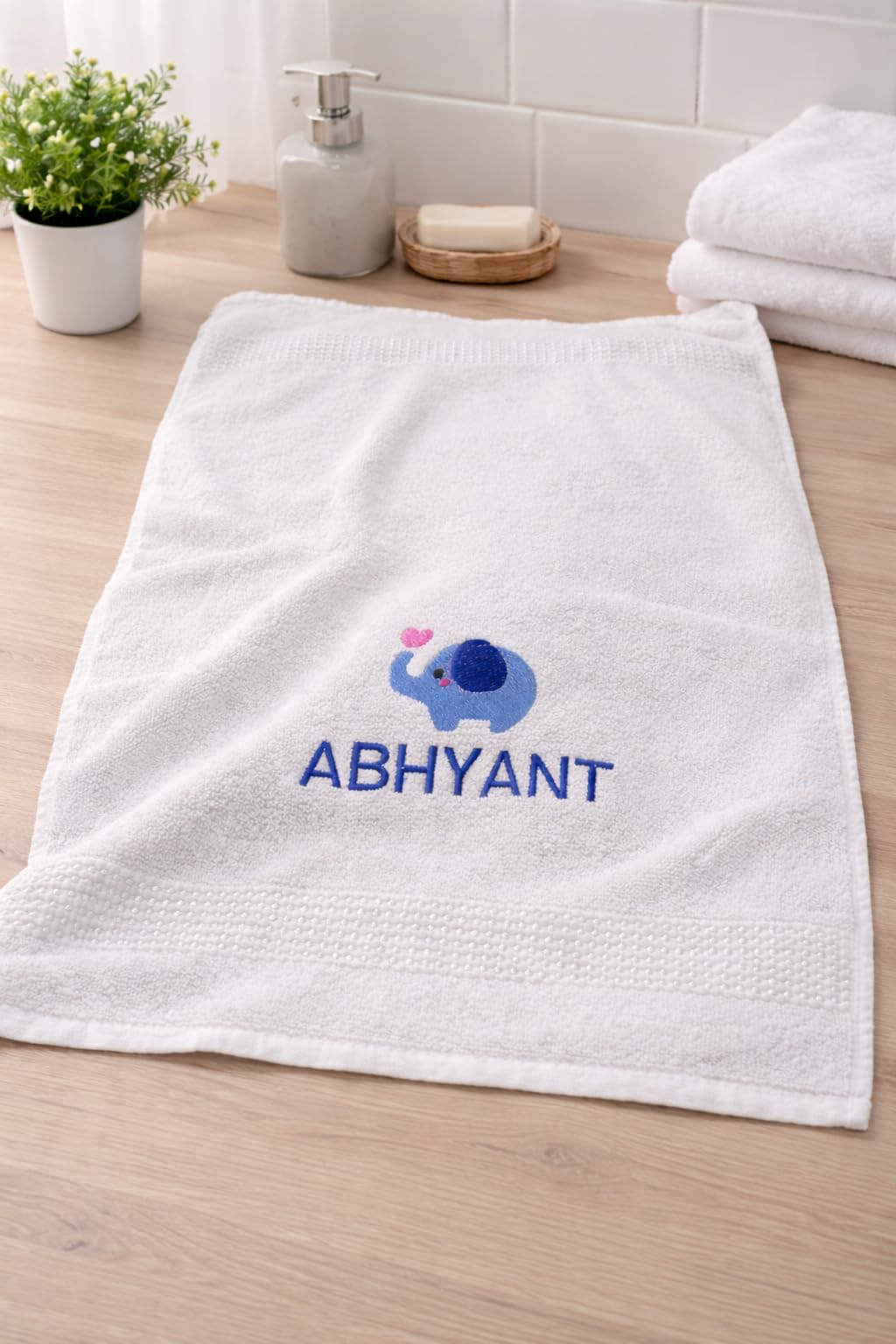 Customized Embroidered Hand Towel | Soft Premium Cotton Towel with Name Embroidery | Personalized Gift for Kids, Home & Travel | 350 GSM-image-17