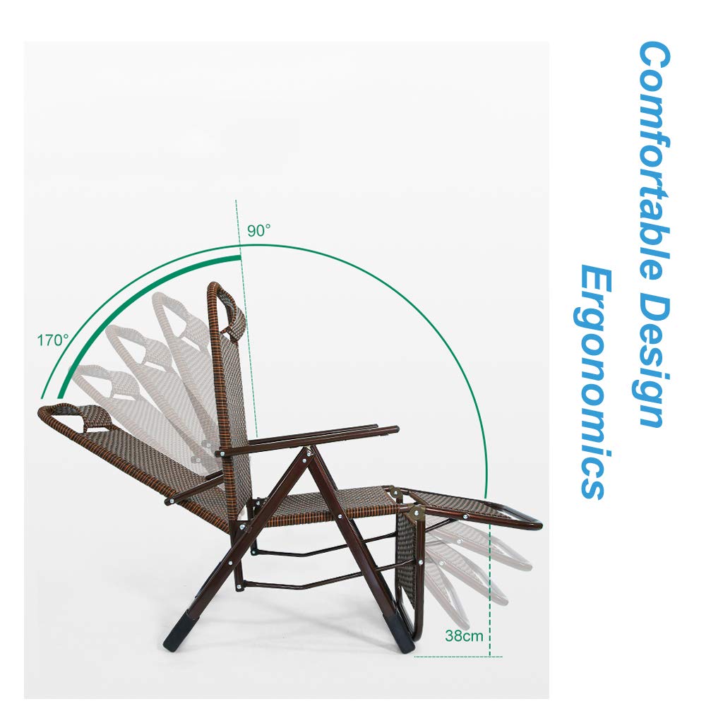 Amazon｜籐リクライニングガーデンチェア屋外ガーデン家具| 折りたたみ
