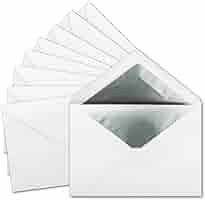 Buste DIN C5 15,7x22,5 Cm Con Fodera Dorata - 50 Pezzi Per Inviti E Lettere, Chiusura A Umido - Foto 8