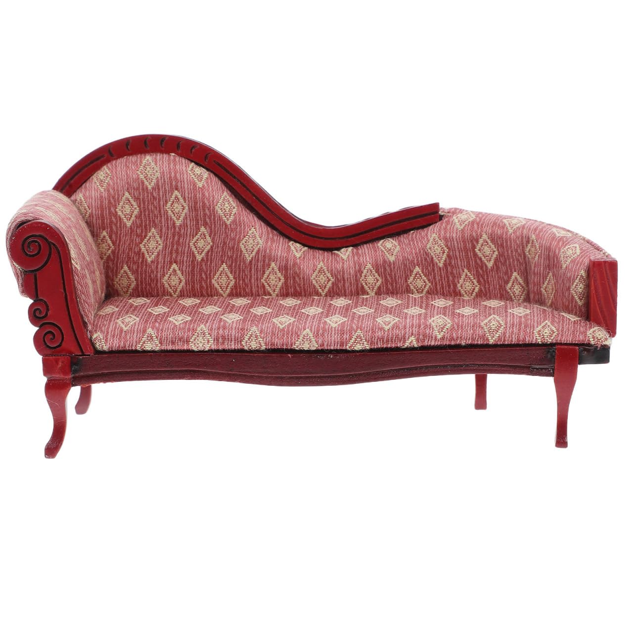 Operitacx 1 12 Scale Mini Dollhouse Couch European Style Chaise Lounge Furniture Accessory for Tiny Dollhouse Living Room Decor