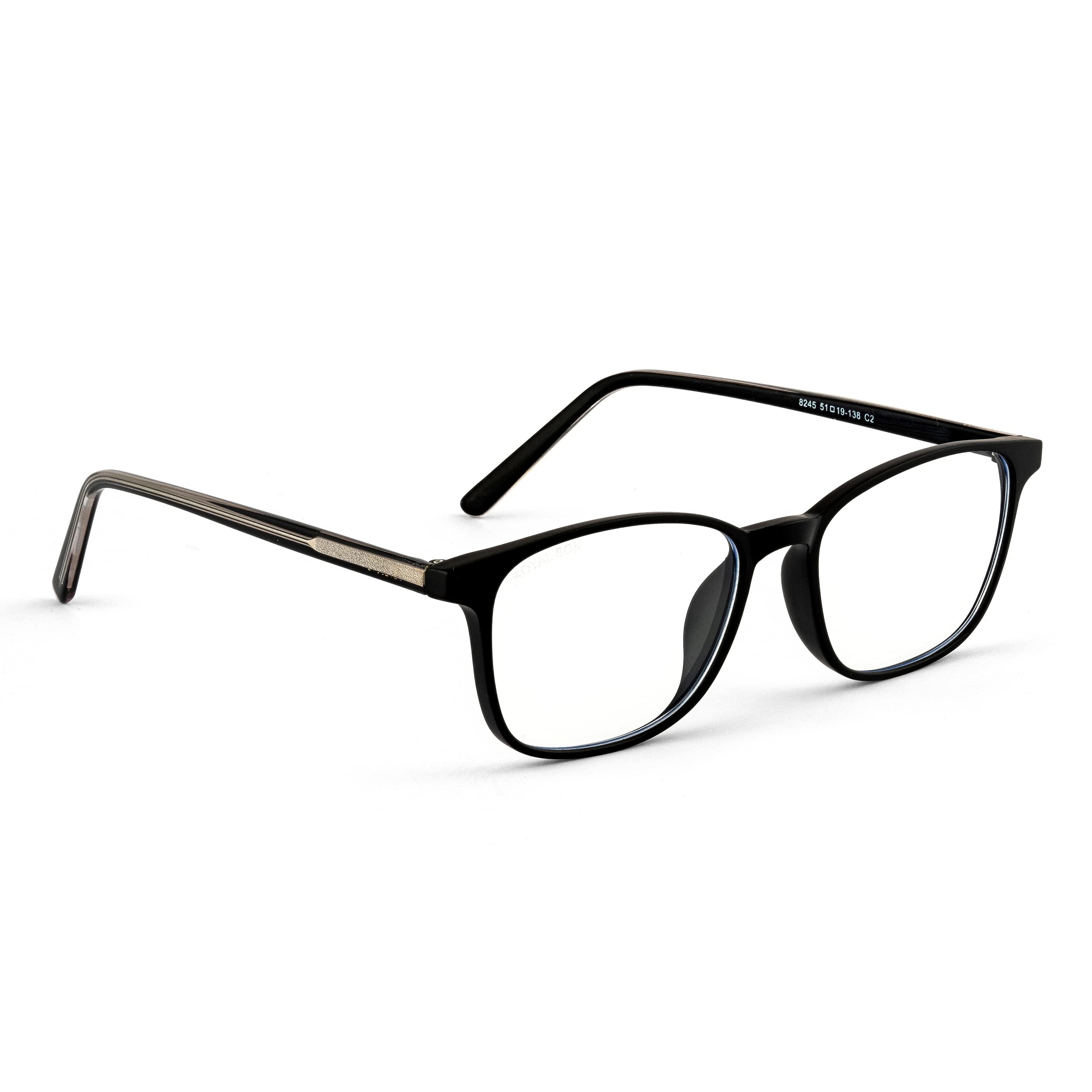 ROYAL SON Clear Blue Ray Cut Square Computer Glasses For Men UV Protection