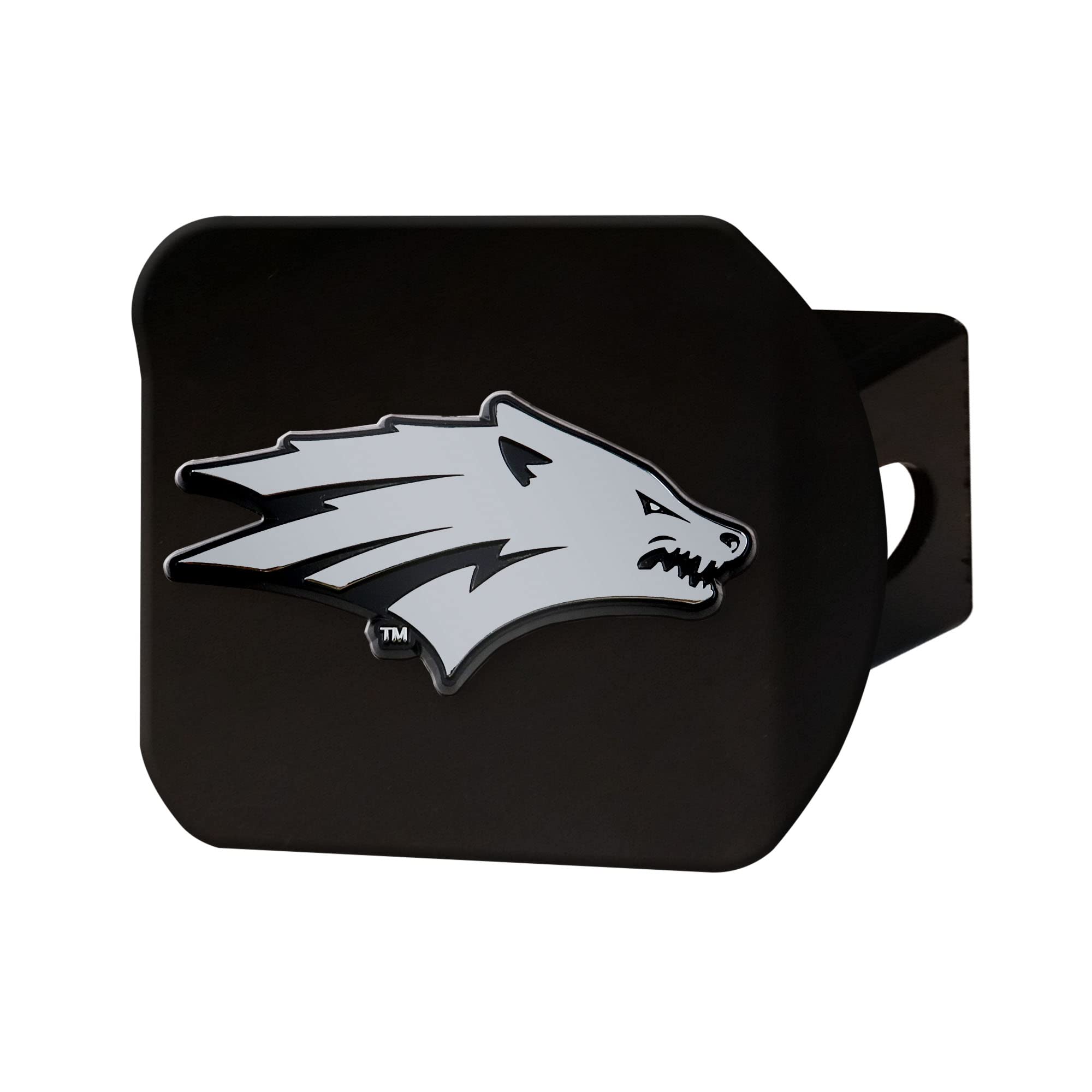 FANMATS 27789 Nevada Wolfpack czarna metalowa osłona zaczepu z metalowym chromowanym emblematem 3D