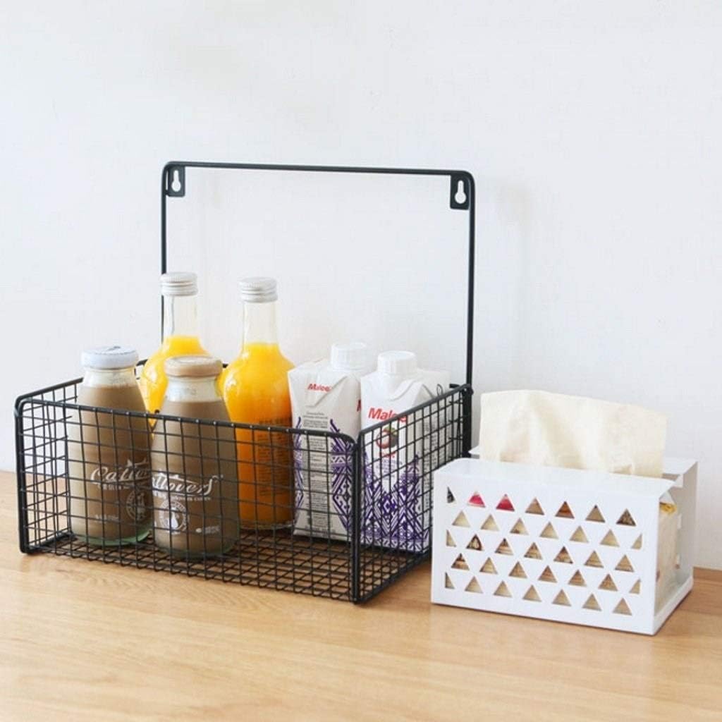 Flat Display Shelf for Wall Grid Panel Wire Hanging Organizer Rack Bin Storage Mountable